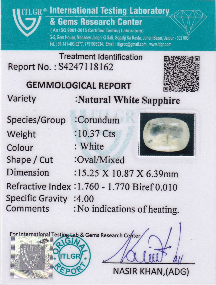 White Sapphire - 10.37 Carat