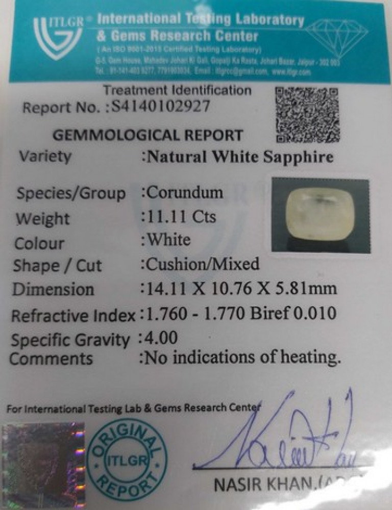 White Sapphire - 11.11 Carat