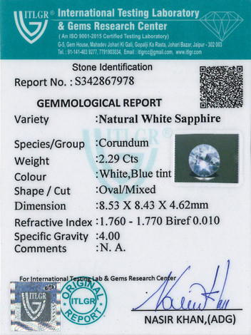 White Sapphire - 2.29 Carat