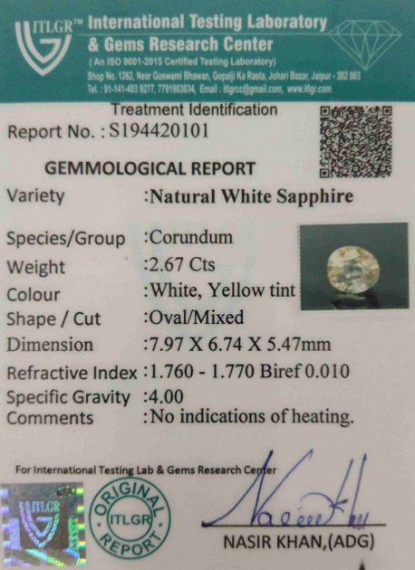 White Sapphire - 2.67 Carat