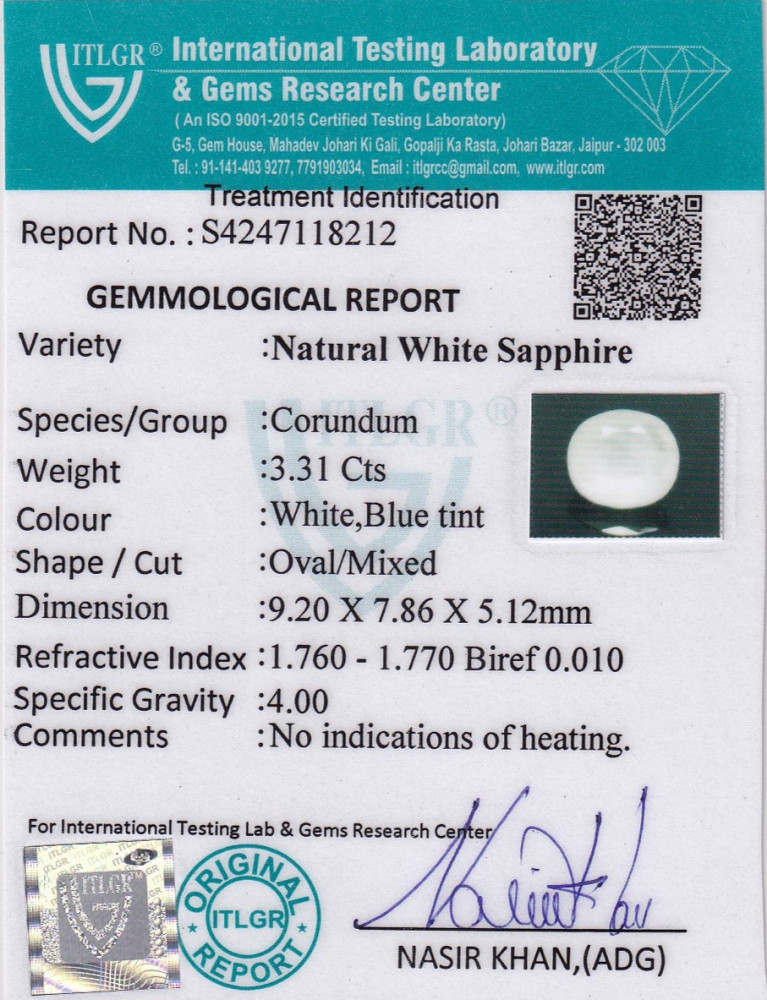 White Sapphire - 3.31 Carat