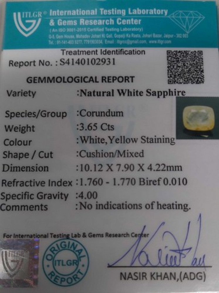 White Sapphire - 3.65 Carat