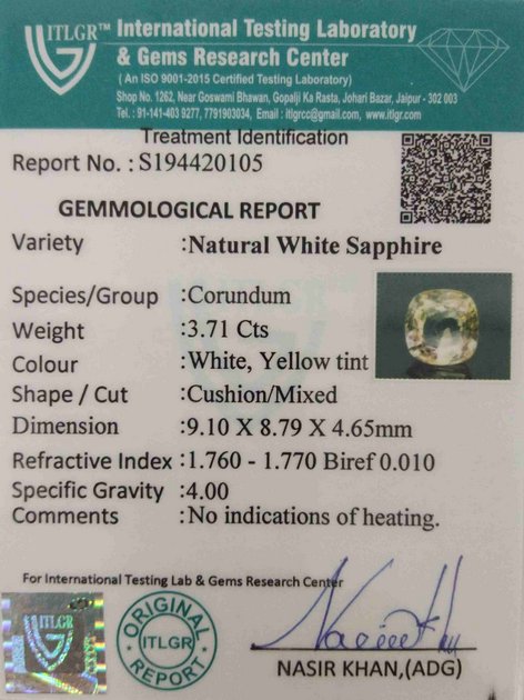 White Sapphire - 3.71 Carat
