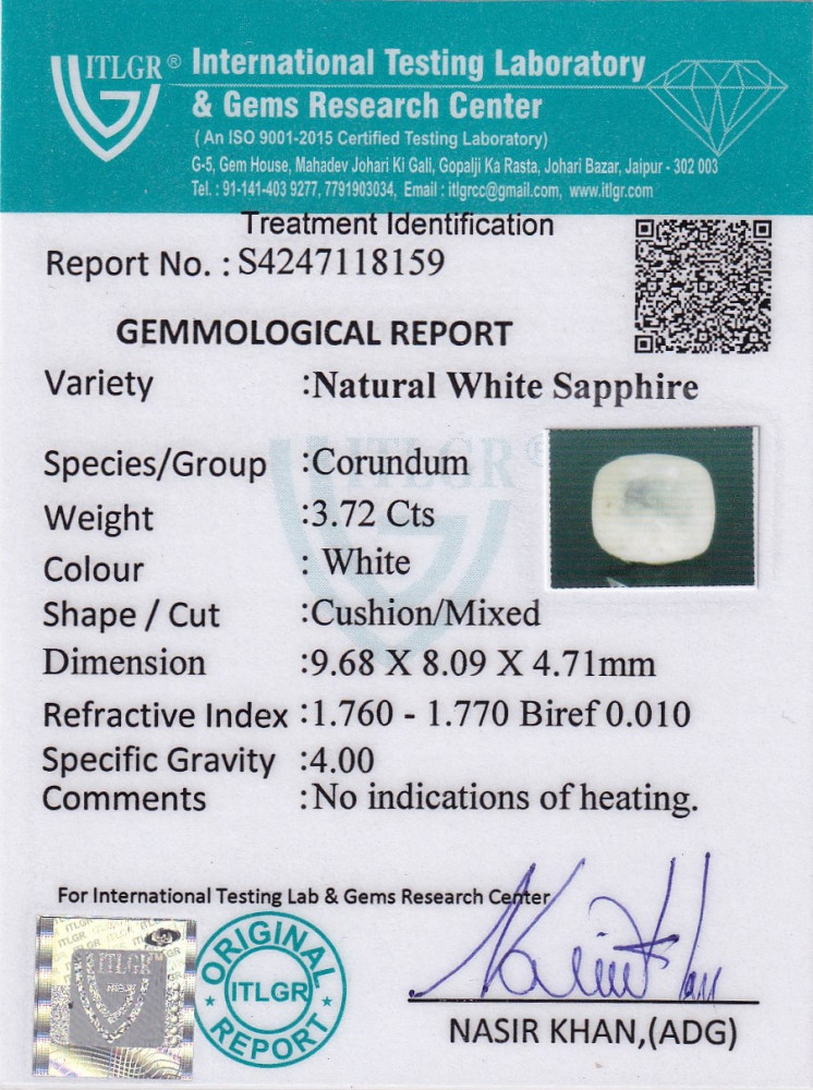 White Sapphire - 3.72 Carat