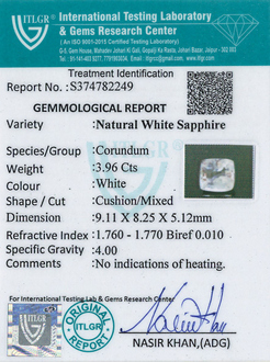 White Sapphire - 3.96 Carat