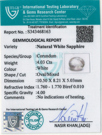 White Sapphire - 4.03 Carat