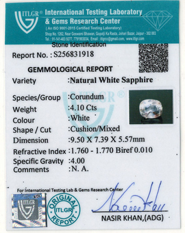 White Sapphire - 4.1 Carat