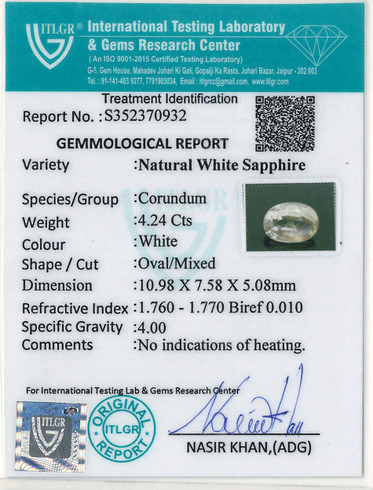White Sapphire - 4.24 Carat