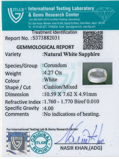 White Sapphire - 4.27 Carat