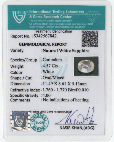 White Sapphire - 4.57 Carat