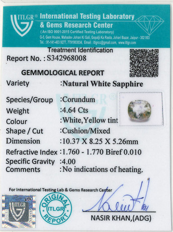 White Sapphire - 4.64 Carat