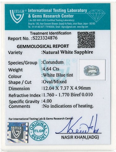White Sapphire - 4.64 Carat