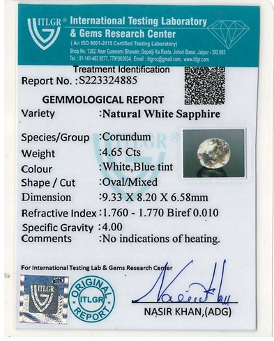 White Sapphire - 4.65 Carat