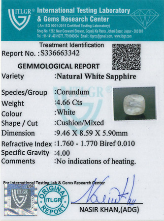White Sapphire - 4.66 carat