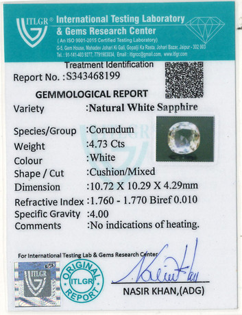 White Sapphire - 4.73 Carat