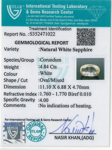 White Sapphire - 4.84 Carat