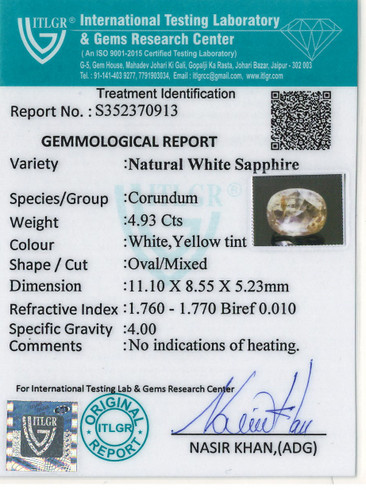 White Sapphire - 4.93 Carat