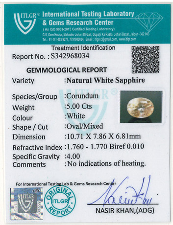 White Sapphire - 5 Carat