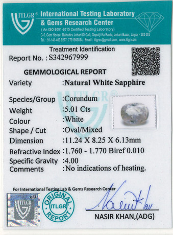 White Sapphire - 5.01 Carat