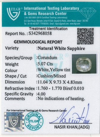 White Sapphire - 5.07 Carat