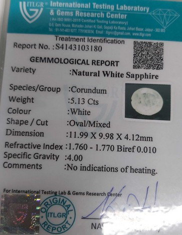 White Sapphire - 5.13 Carat