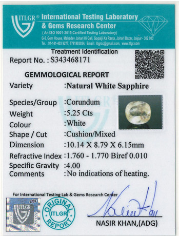 White Sapphire - 5.25 Carat
