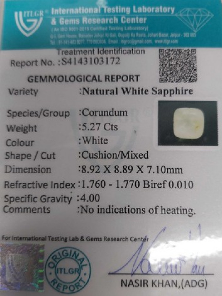 White Sapphire - 5.27 Carat