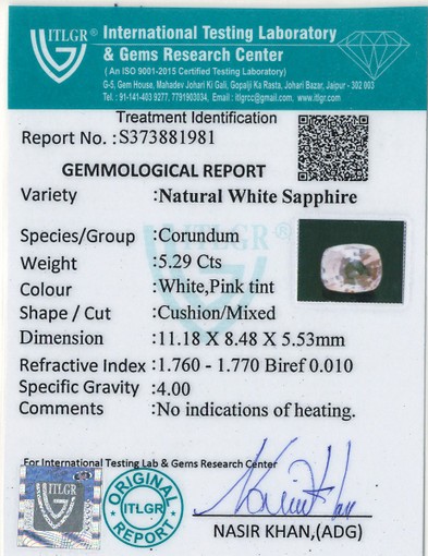White Sapphire - 5.29 Carat