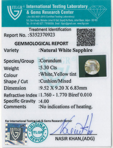 White Sapphire - 5.3 Carat