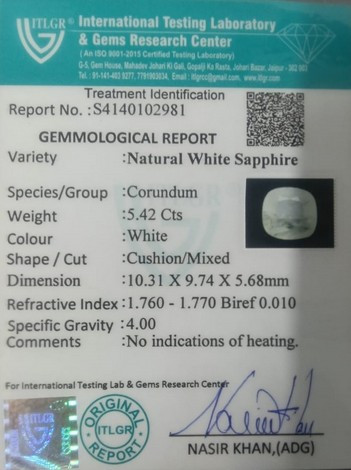 White Sapphire - 5.42 Carat