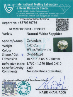 White Sapphire - 5.42 Carat