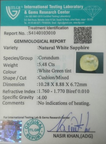 White Sapphire - 5.48 Carat