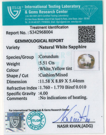 White Sapphire - 5.51 Carat