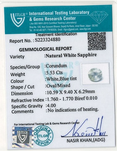 White Sapphire - 5.53 Carat