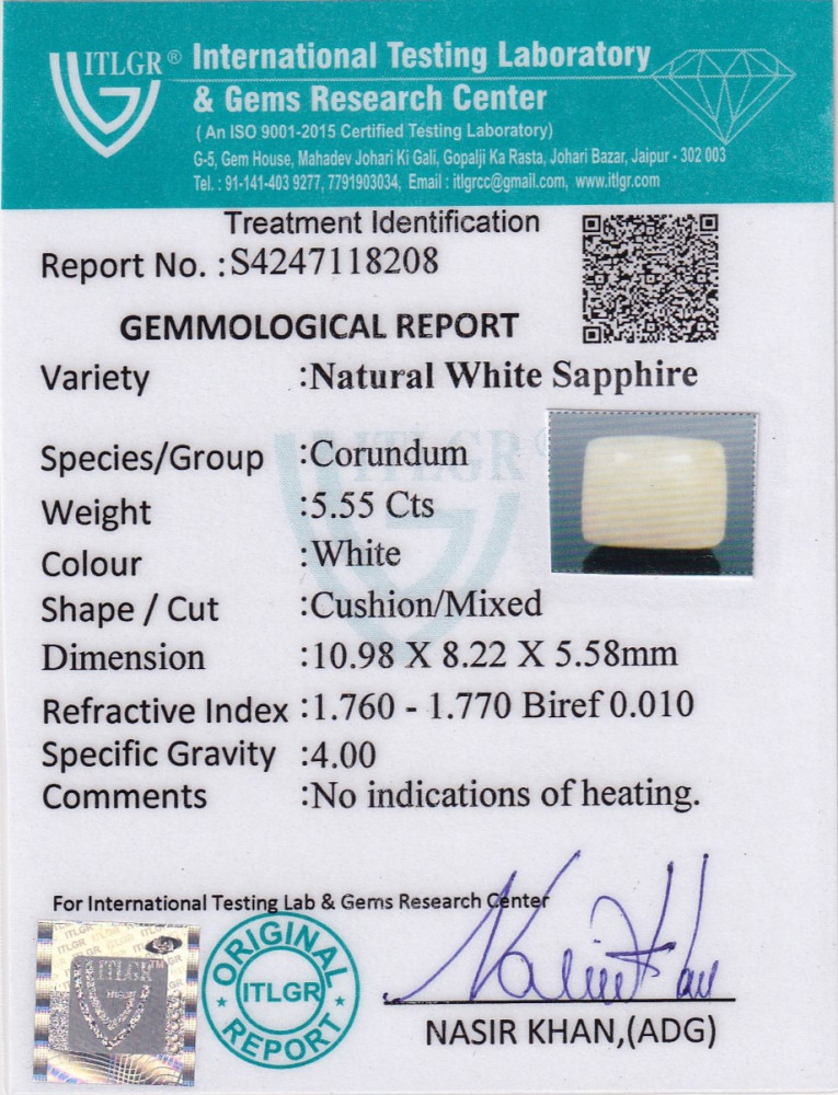 White Sapphire - 5.55 Carat