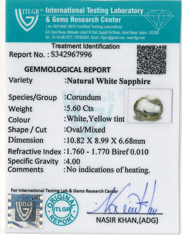 White Sapphire - 5.6 Carat