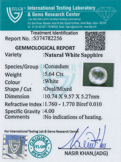 White Sapphire - 5.64 Carat