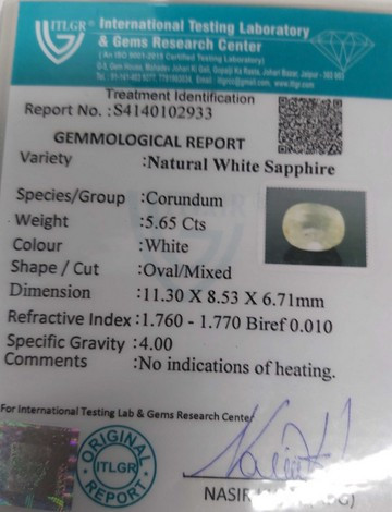 White Sapphire - 5.65 Carat
