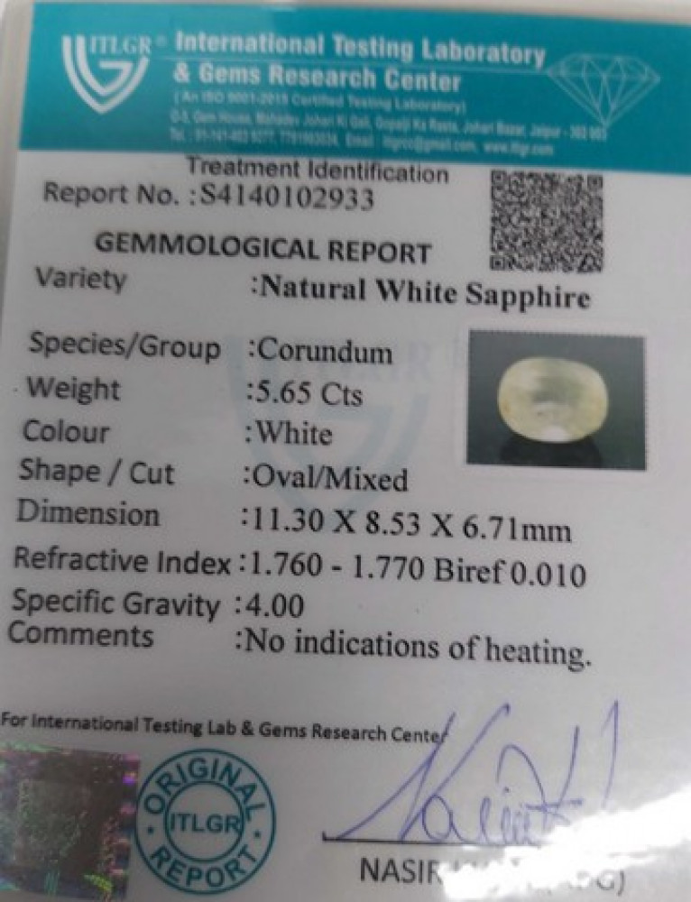 White Sapphire - 5.65 Carat