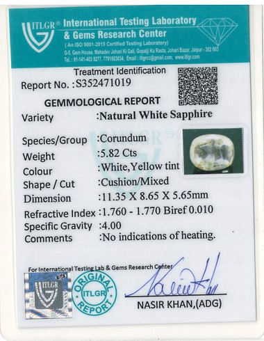 White Sapphire - 5.82 Carat