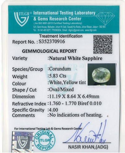 White Sapphire - 5.83 Carat