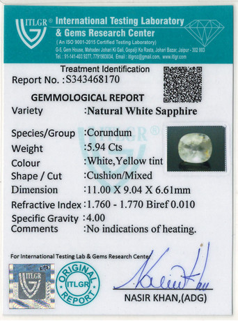 White Sapphire - 5.94 Carat