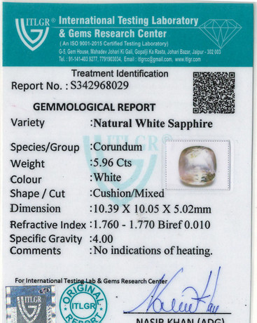 White Sapphire - 5.96 Carat