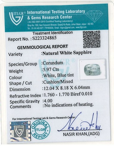 White Sapphire - 5.97 Carat