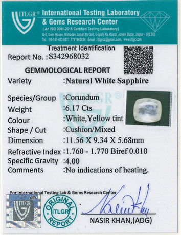 White Sapphire - 6.17 Carat