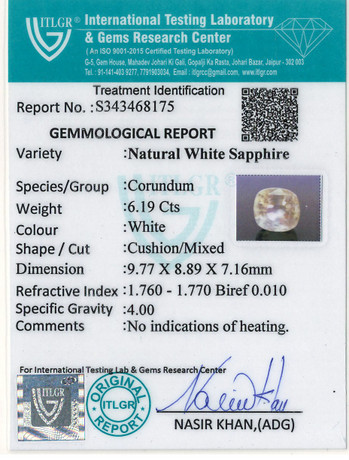 White Sapphire - 6.19 Carat