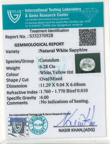 White Sapphire - 6.28 Carat