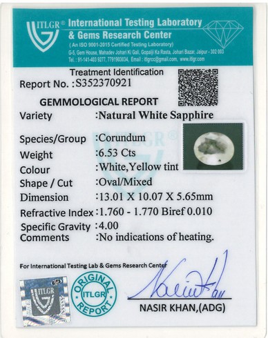 White Sapphire - 6.53 Carat