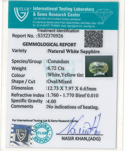 White Sapphire - 6.72 Carat