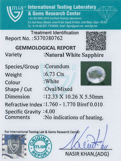 White Sapphire - 6.73 Carat